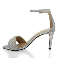 CHANTAL 85 GLAM - Plata Regina Romero Zapato Sandalia Zapatilla Tacon Alto Para Dama en Piel