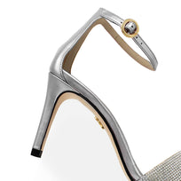 CHANTAL 85 GLAM - Plata Regina Romero Zapato Sandalia Zapatilla Tacon Alto Para Dama en Piel