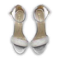 CHANTAL 85 GLAM - Plata Regina Romero Zapato Sandalia Zapatilla Tacon Alto Para Dama en Piel