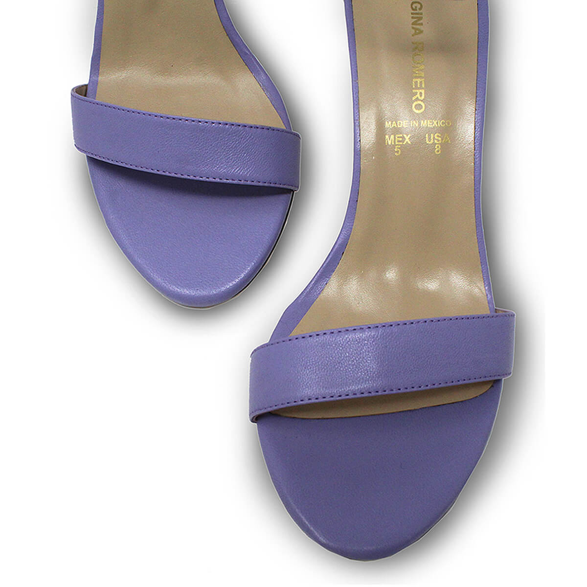 CLAUDINE 85 - Lila Regina Romero Zapato Sandalia Zapatilla Tacon Alto Para Dama en Piel