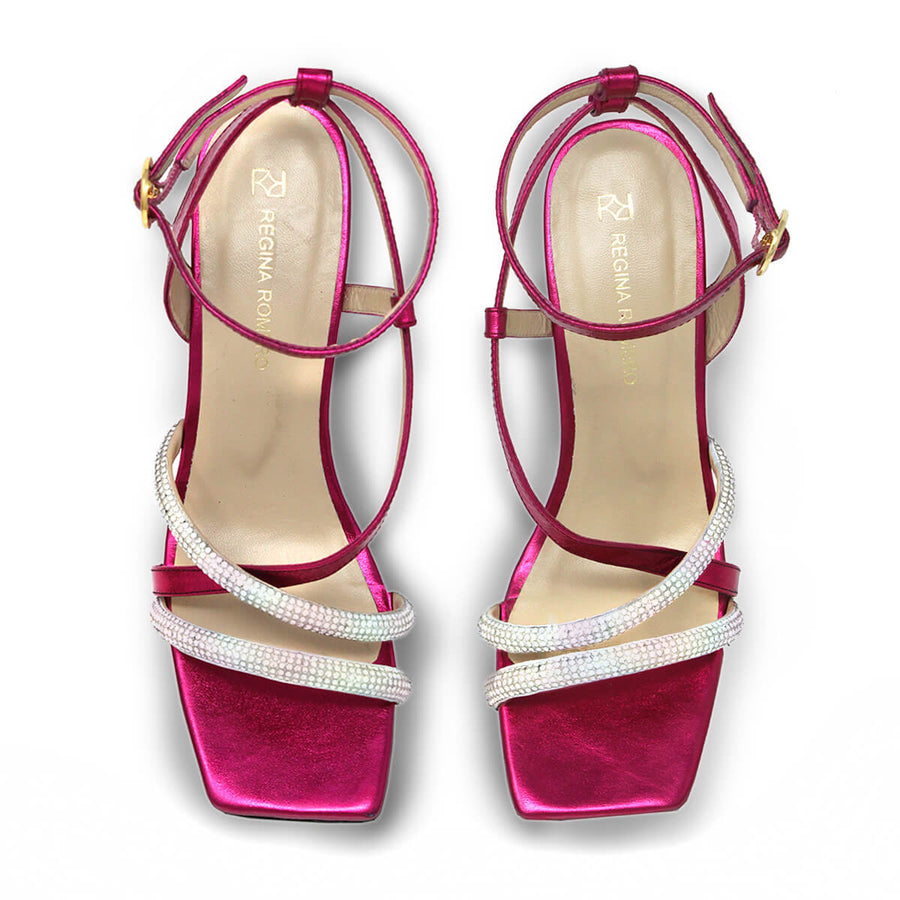 PIA 100 GLAM - Bugambilia Regina Romero Zapato Sandalia Zapatilla Tacon Alto Para Dama en Piel