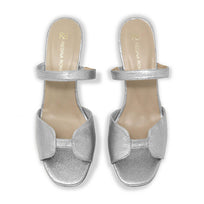 VEGA 60 - Plata Regina Romero Zapato Sandalia Zapatilla Tacon Bajo Para Dama en Piel
