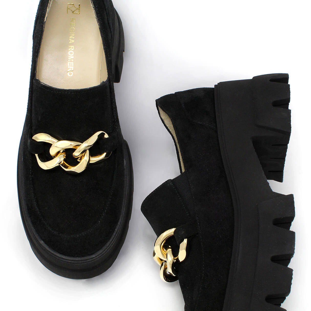 RAQUEL 65 - Gamuza Negro Regina Romero Zapato Tenis Urbano Sport Para Dama en Piel