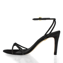 ELOISE 85 GLAM - Ante Negro Regina Romero Zapato Sandalia Zapatilla Tacon Alto Para Dama en Piel