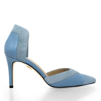 RANIA 75 - Azul Claro Regina Romero Zapato Zapatilla Tacon Alto Para Dama en Piel