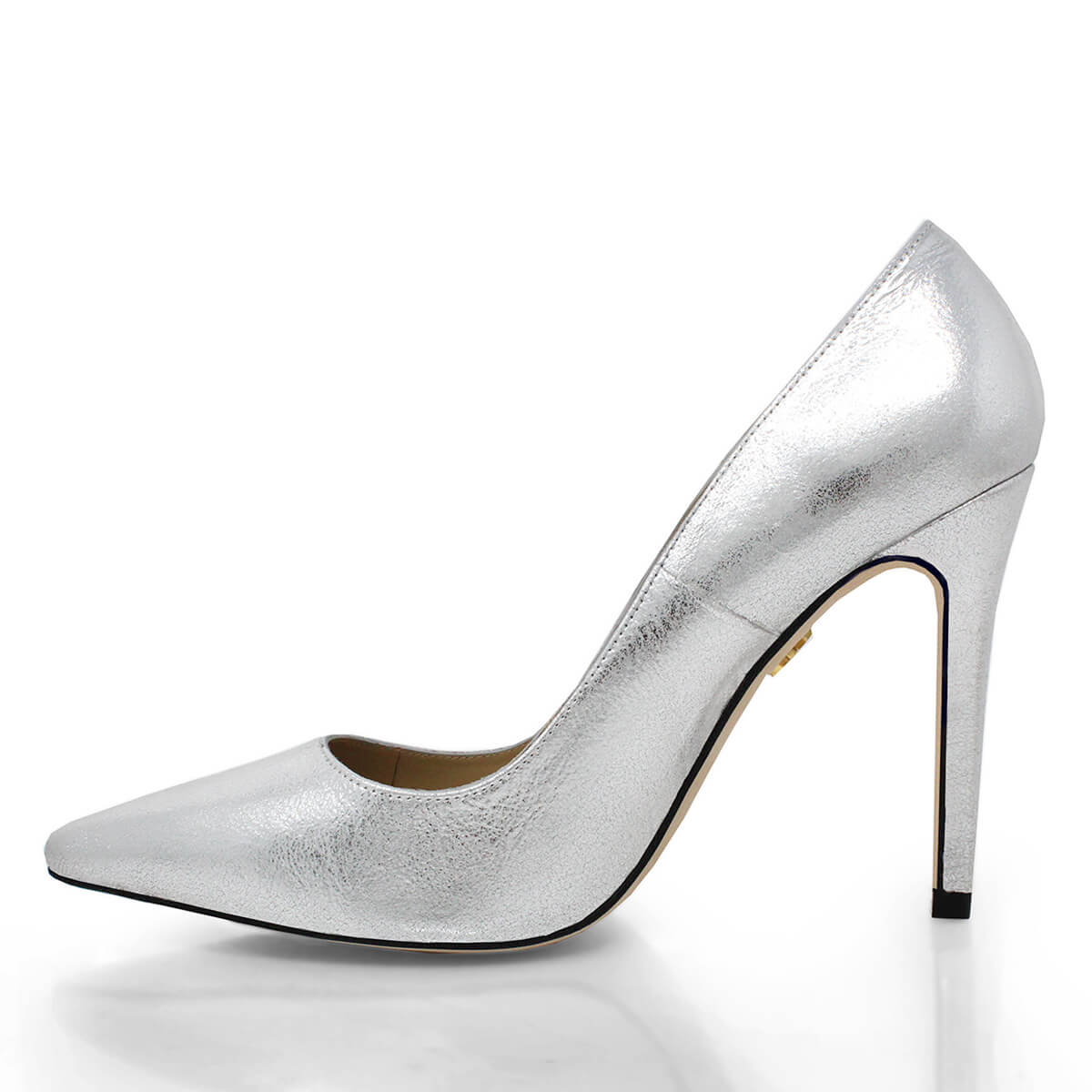 REGINA PUMP 105 - Plata Regina Romero Zapato Zapatilla Tacon Alto Para Dama en Piel