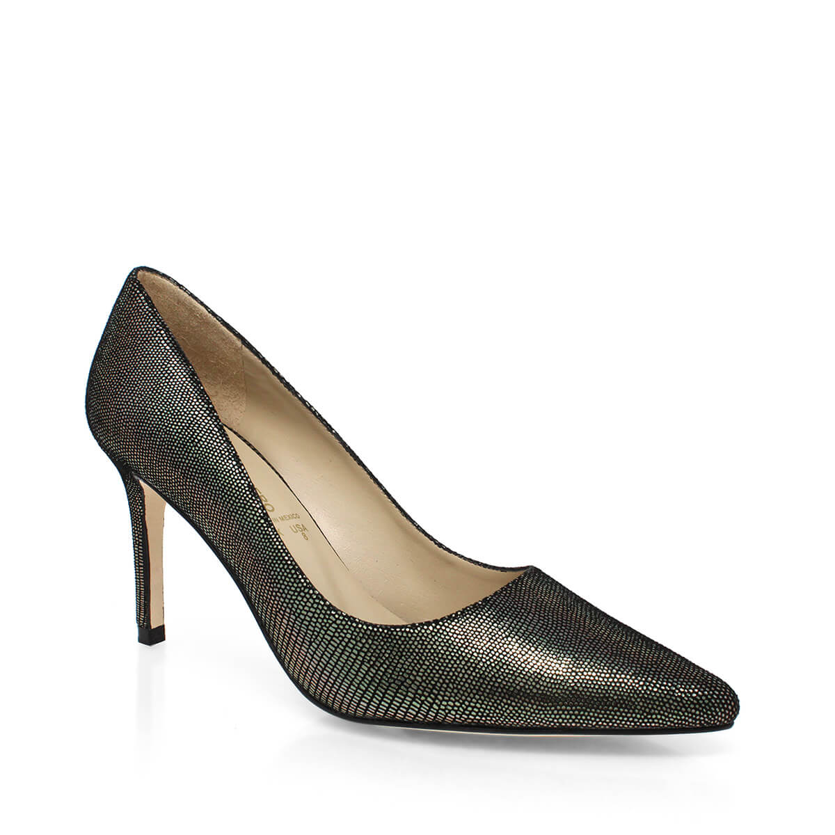 REGINA PUMP 75 - Black Inox Regina Romero High Heel Sneaker Shoe for Women in Leather