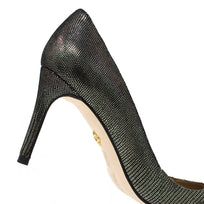 REGINA PUMP 75 - Negro Inox Regina Romero Zapato Zapatilla Tacon Alto Para Dama en Piel