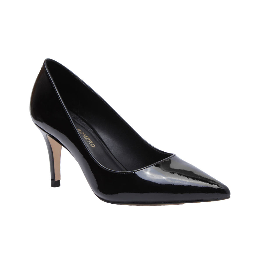 REGINA PUMP 75 - Black Regina Romero High Heel Sneaker for Lady in Leather