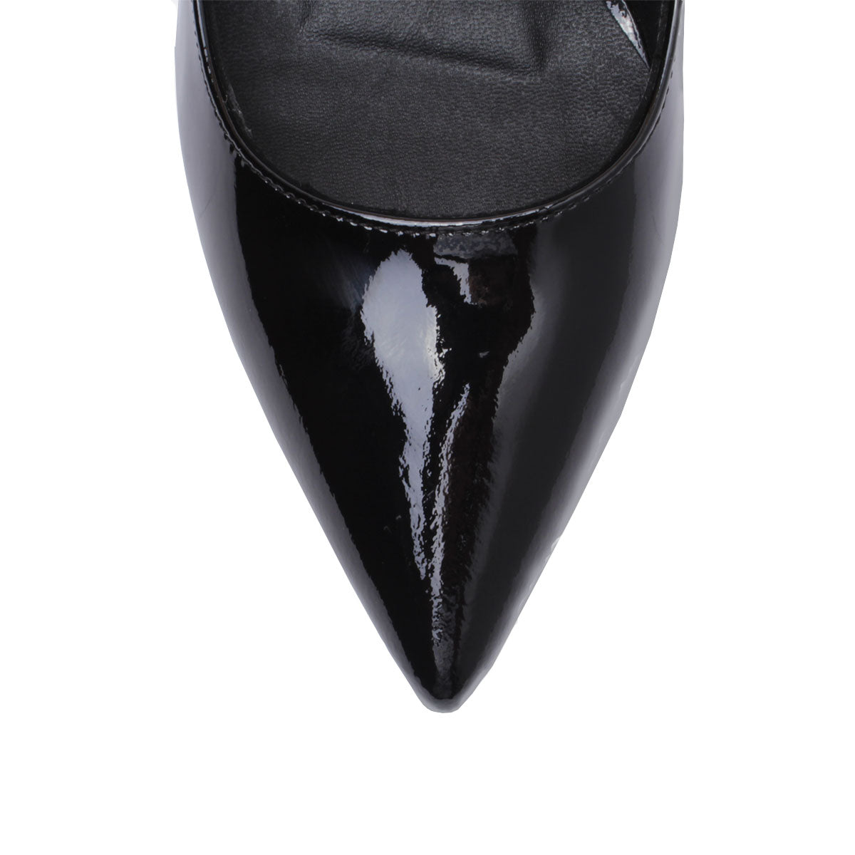 REGINA PUMP 75 - Charol Negro Regina Romero Zapato Zapatilla Tacon Alto Para Dama en Piel