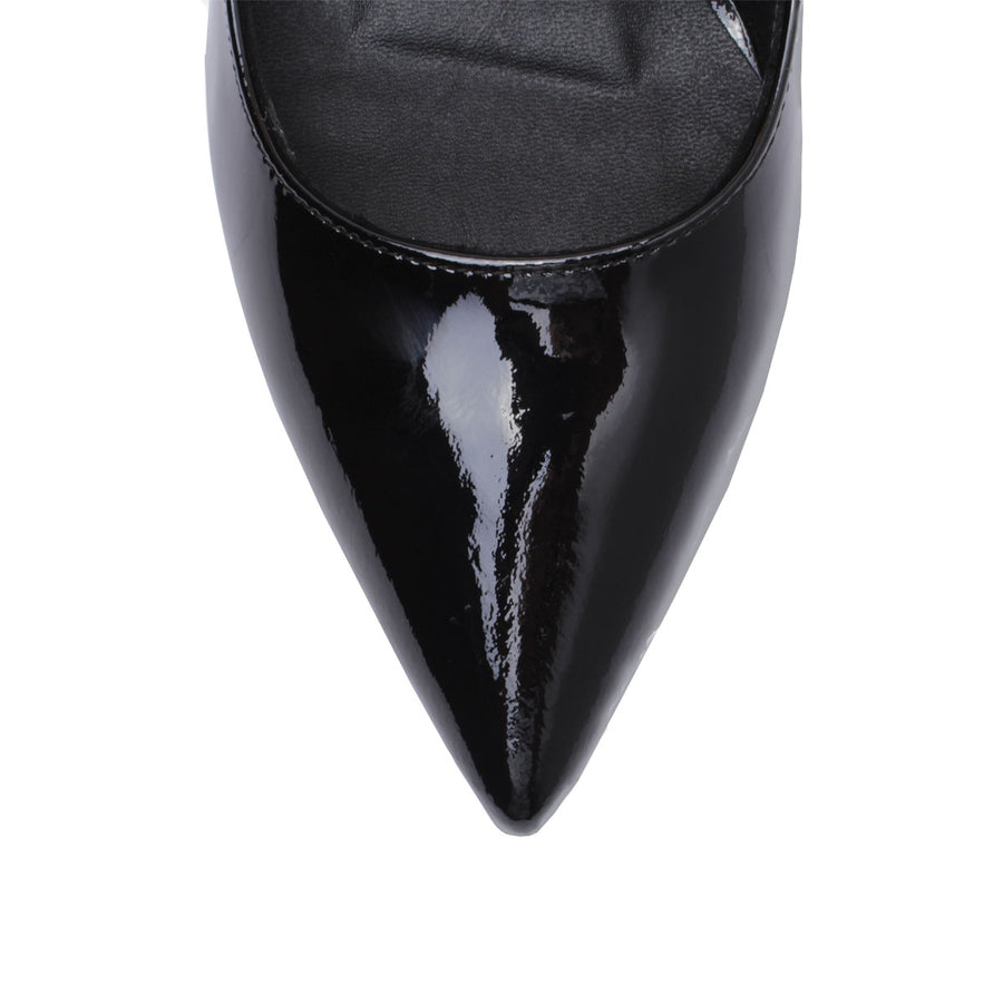 REGINA PUMP 75 - Black Regina Romero High Heel Sneaker for Lady in Leather