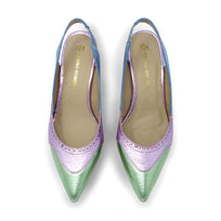 LIZZY 50 - Mix Pastel Regina Romero Zapato Zapatilla Tacon Bajo Para Dama en Piel