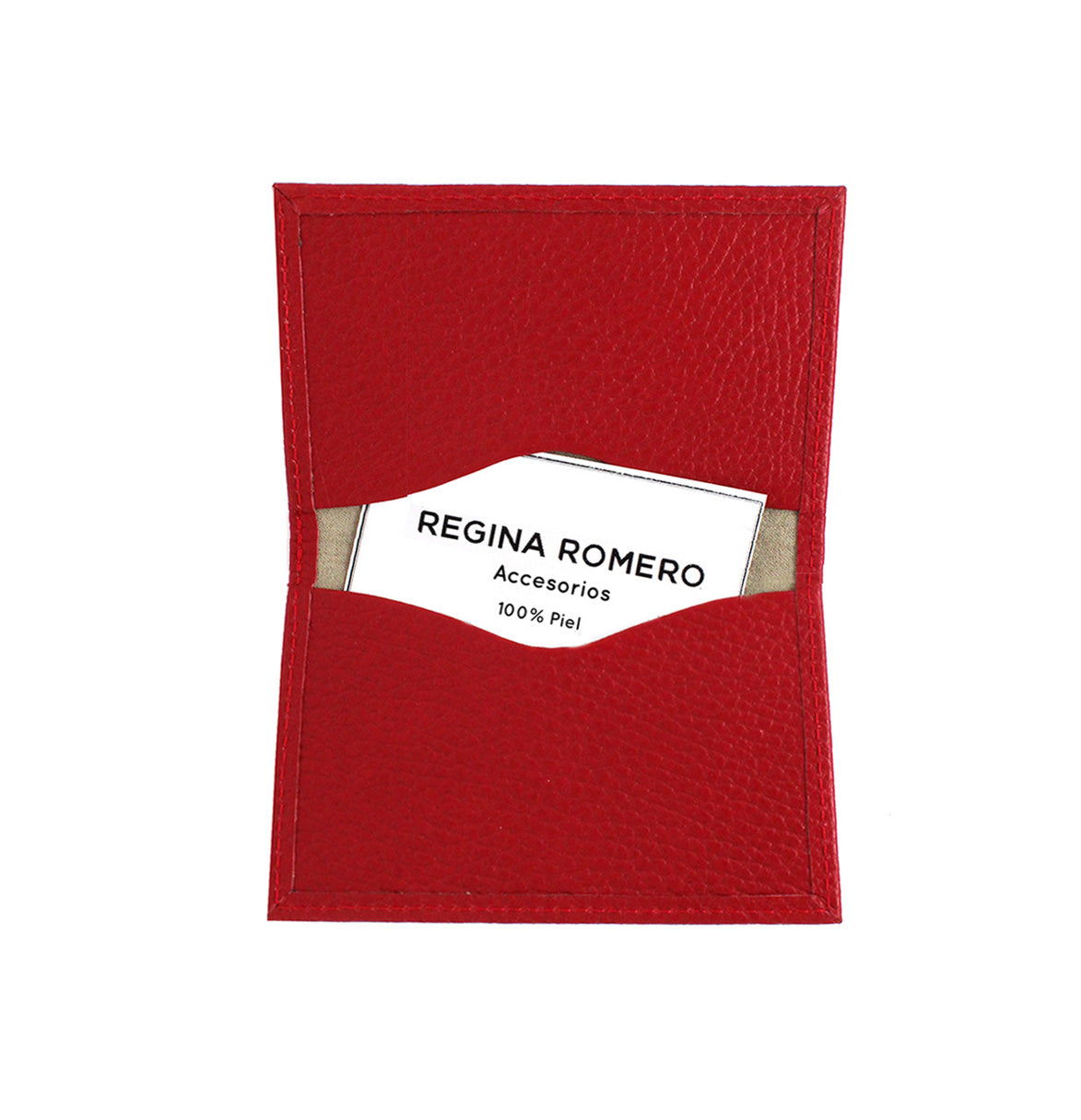 TARJETERO - Rojo Regina Romero Accesorio Tarjetero Para Dama en Piel