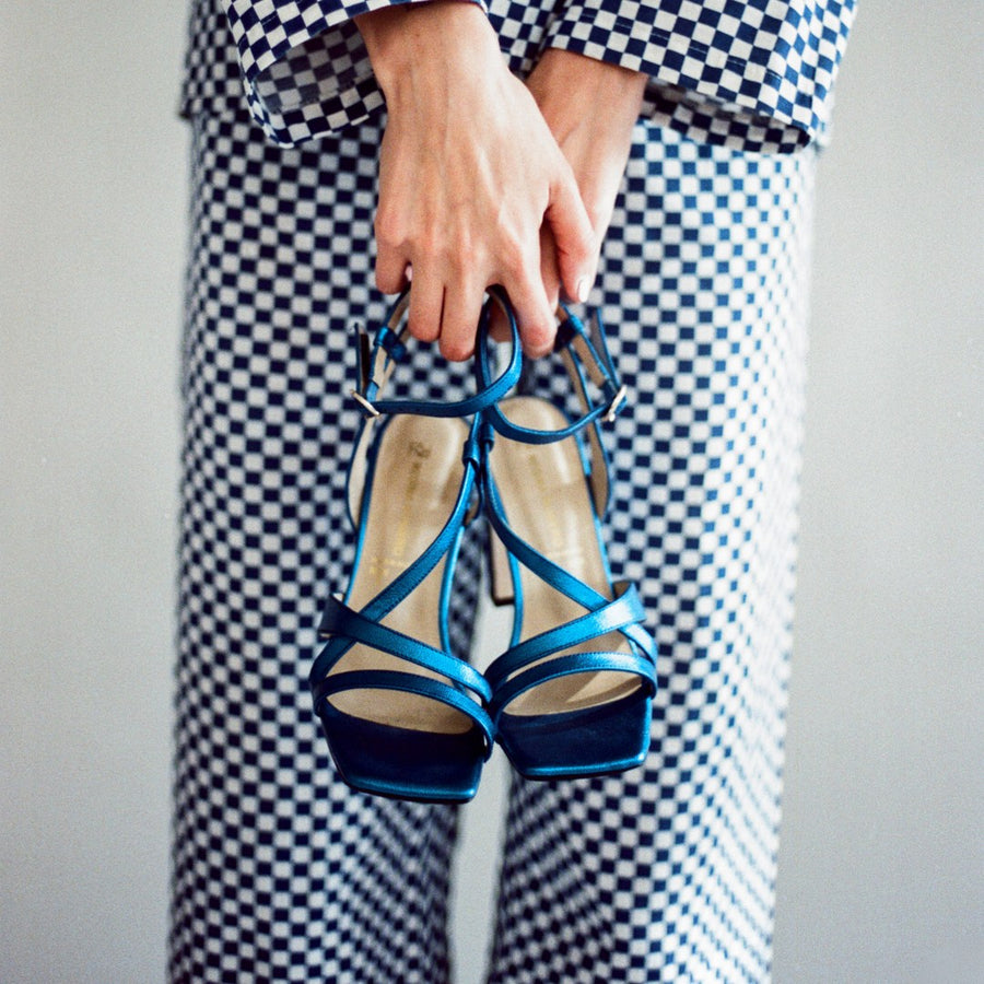 PIA 100 - Zafiro Regina Romero Zapato Sandalia Zapatilla Tacon Alto Para Dama en Piel