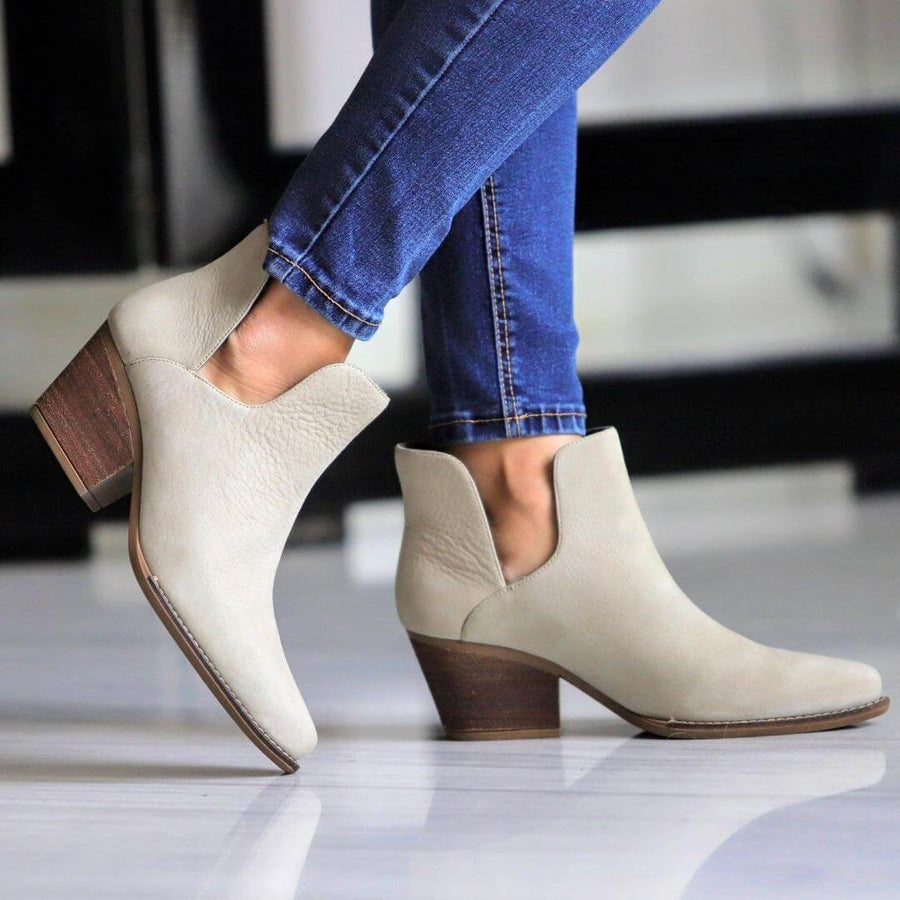 ISSA 60 - Pathe Regina Romero Low Heel Ankle Boot Shoe for Women in Leather