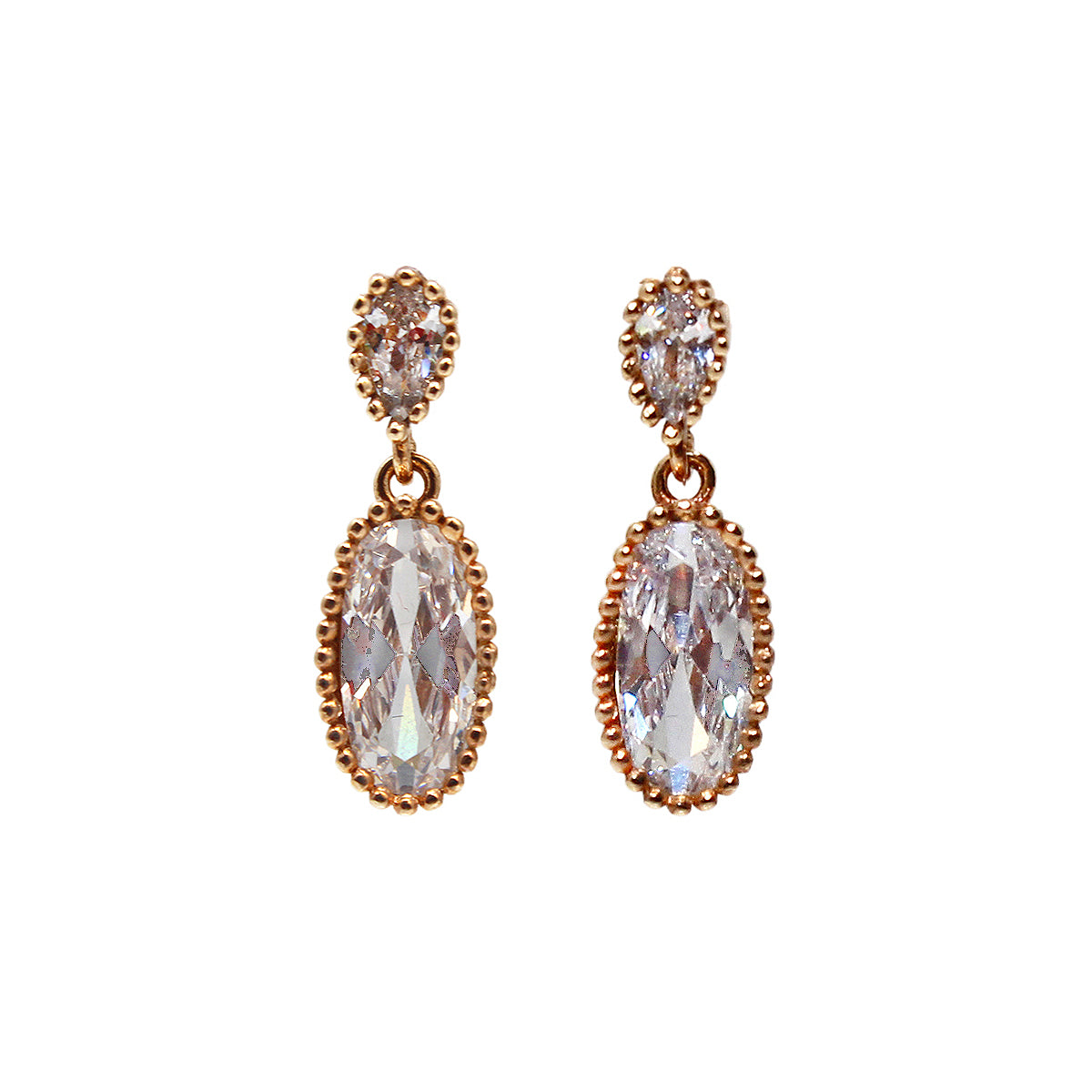 ARETES AMBERES - Cristal y Dorado Regina Romero  Arete Para Dama