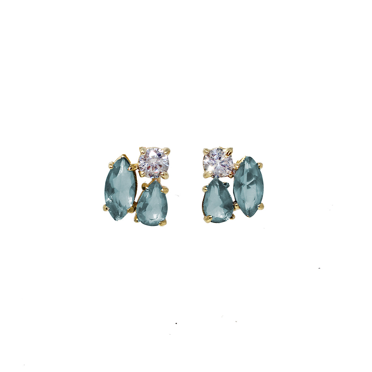 ARETES BUDAPEST - Turquesa y Color Oro Claro Regina Romero  Arete Para Dama
