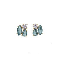 ARETES BUDAPEST - Turquesa y Color Oro Claro Regina Romero  Arete Para Dama