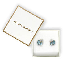 ARETES BUDAPEST - Turquesa y Color Oro Claro Regina Romero  Arete Para Dama