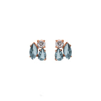 ARETES BUDAPEST - Turquesa y Color Oro Rosa Regina Romero  Arete Para Dama
