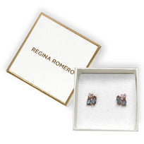 ARETES BUDAPEST - Turquesa y Color Oro Rosa Regina Romero  Arete Para Dama