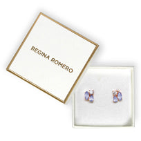 ARETES BUDAPEST - Lila y Color Oro Rosa Regina Romero  Arete Para Dama