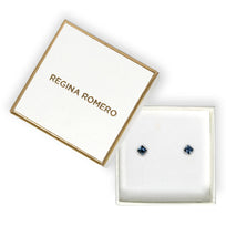 ARETES HERACLION - Azul Marino y Plateado Regina Romero  Arete Para Dama
