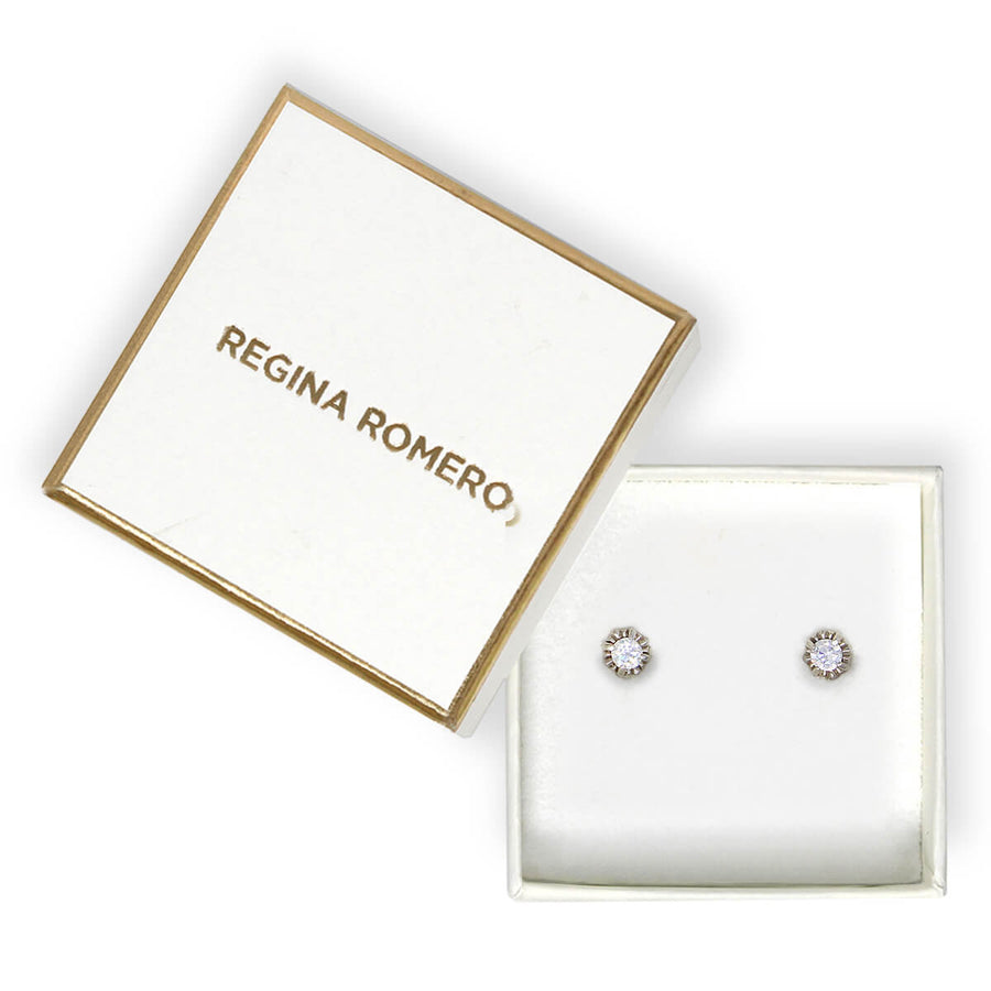 ARETES ST MORITZ - Cuarzo y Plateado Regina Romero  Arete Para Dama