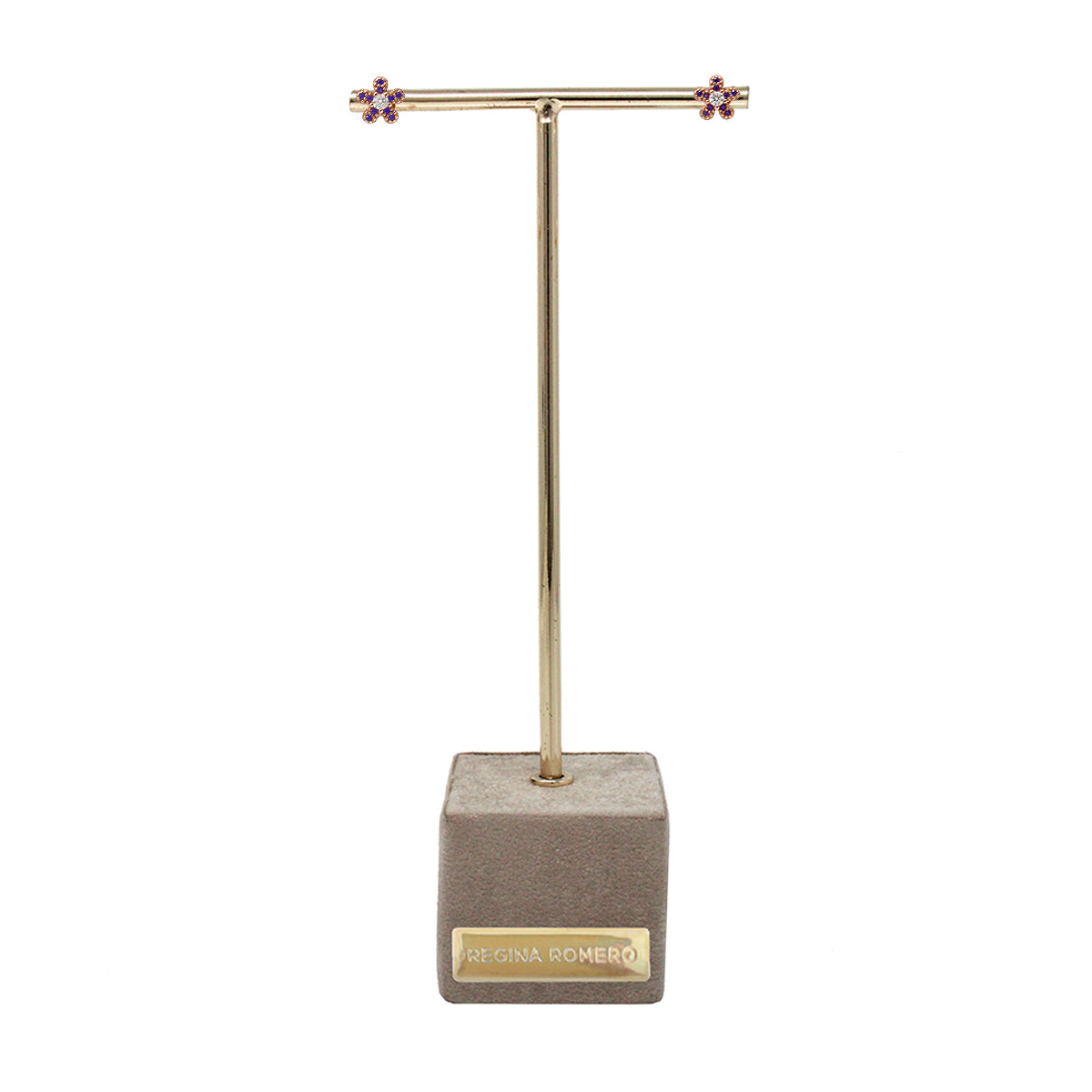 ARETES SANREMO - Lila y Cuarzo Regina Romero  Arete Para Dama