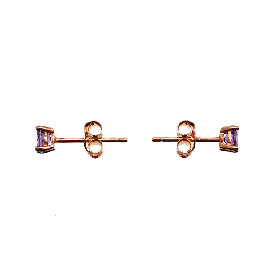 ARETES SOFIA - Cristal Color Amatista y Dorado Regina Romero  Arete Para Dama