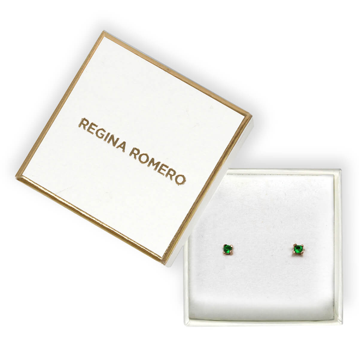 ARETES TOULOUSE - Verde Esmeralda y Dorado Regina Romero  Arete Para Dama