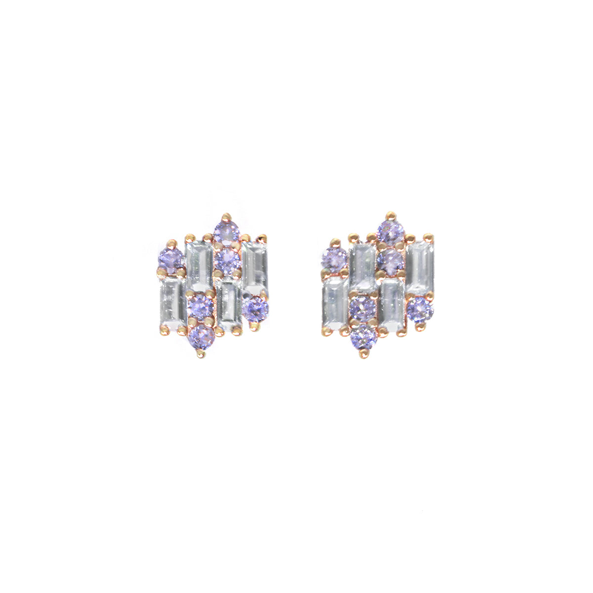 ARETES VARSOVIA - Lila y Oro Claro Regina Romero  Arete Para Dama