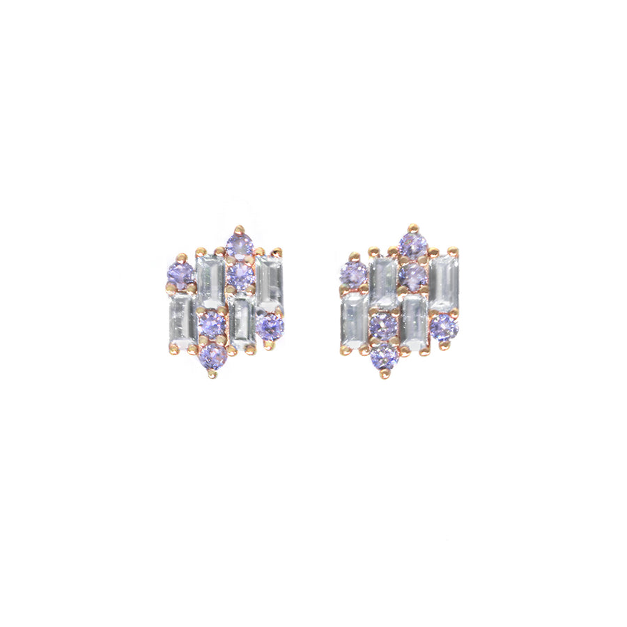 ARETES VARSOVIA - Lila y Oro Claro Regina Romero  Arete Para Dama