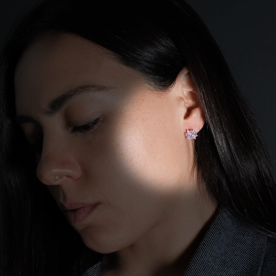 ARETES VARSOVIA - Lila y Oro Claro Regina Romero  Arete Para Dama