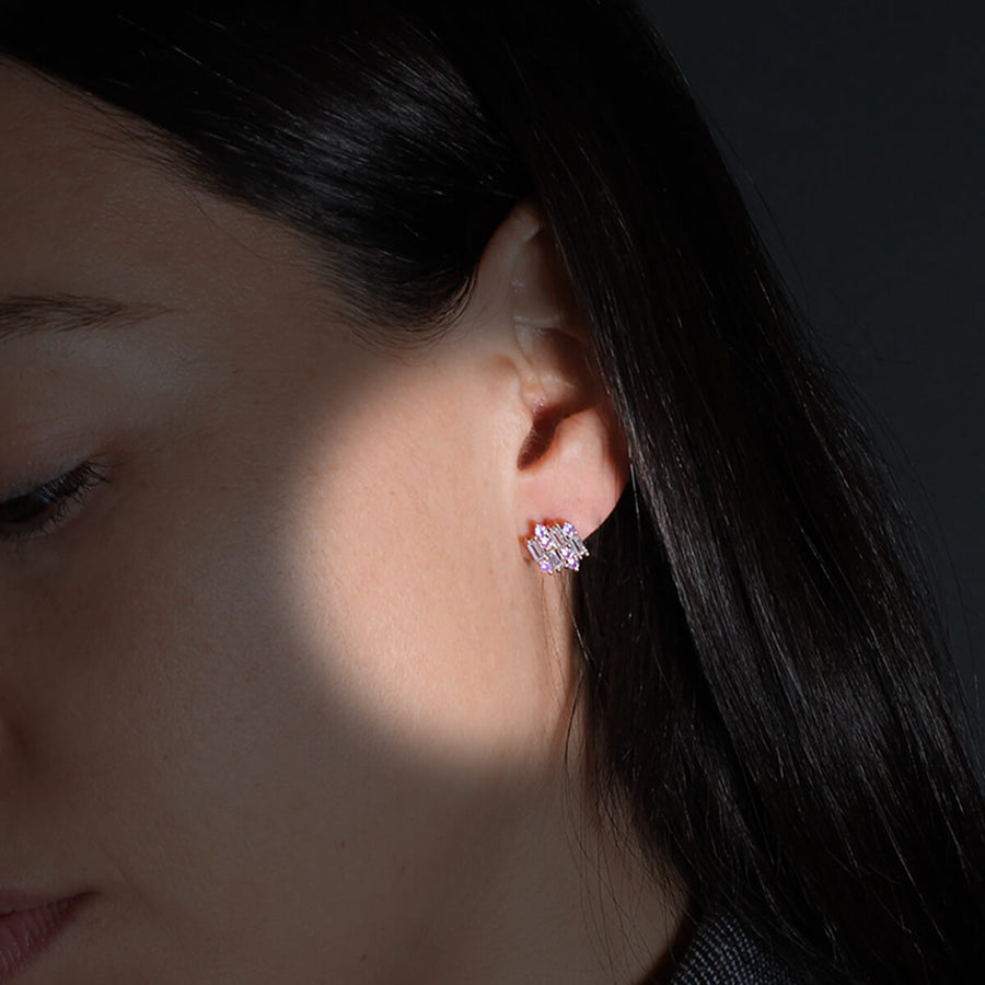ARETES VARSOVIA - Lila y Oro Claro Regina Romero  Arete Para Dama