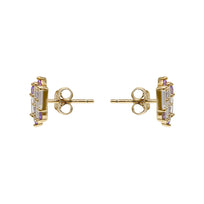 ARETES VARSOVIA - Lila y Oro Claro Regina Romero  Arete Para Dama