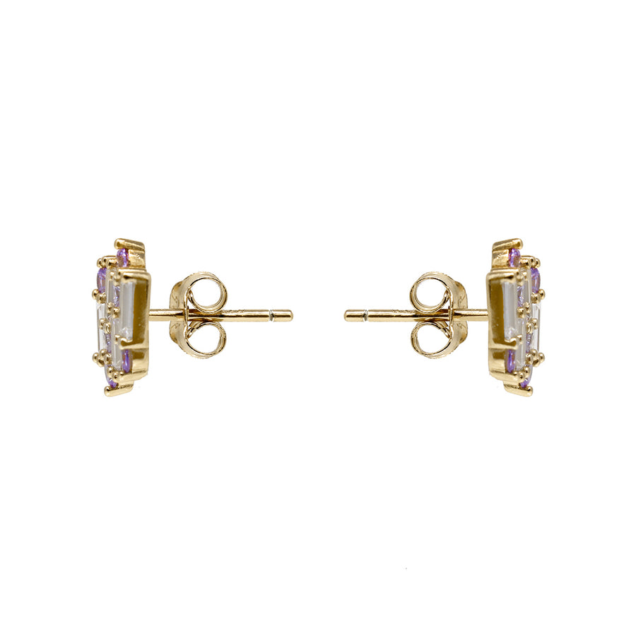 ARETES VARSOVIA - Lila y Oro Claro Regina Romero  Arete Para Dama