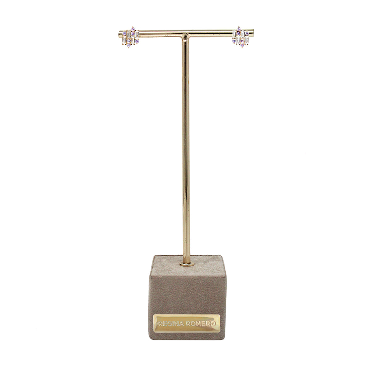 ARETES VARSOVIA - Lila y Oro Claro Regina Romero  Arete Para Dama