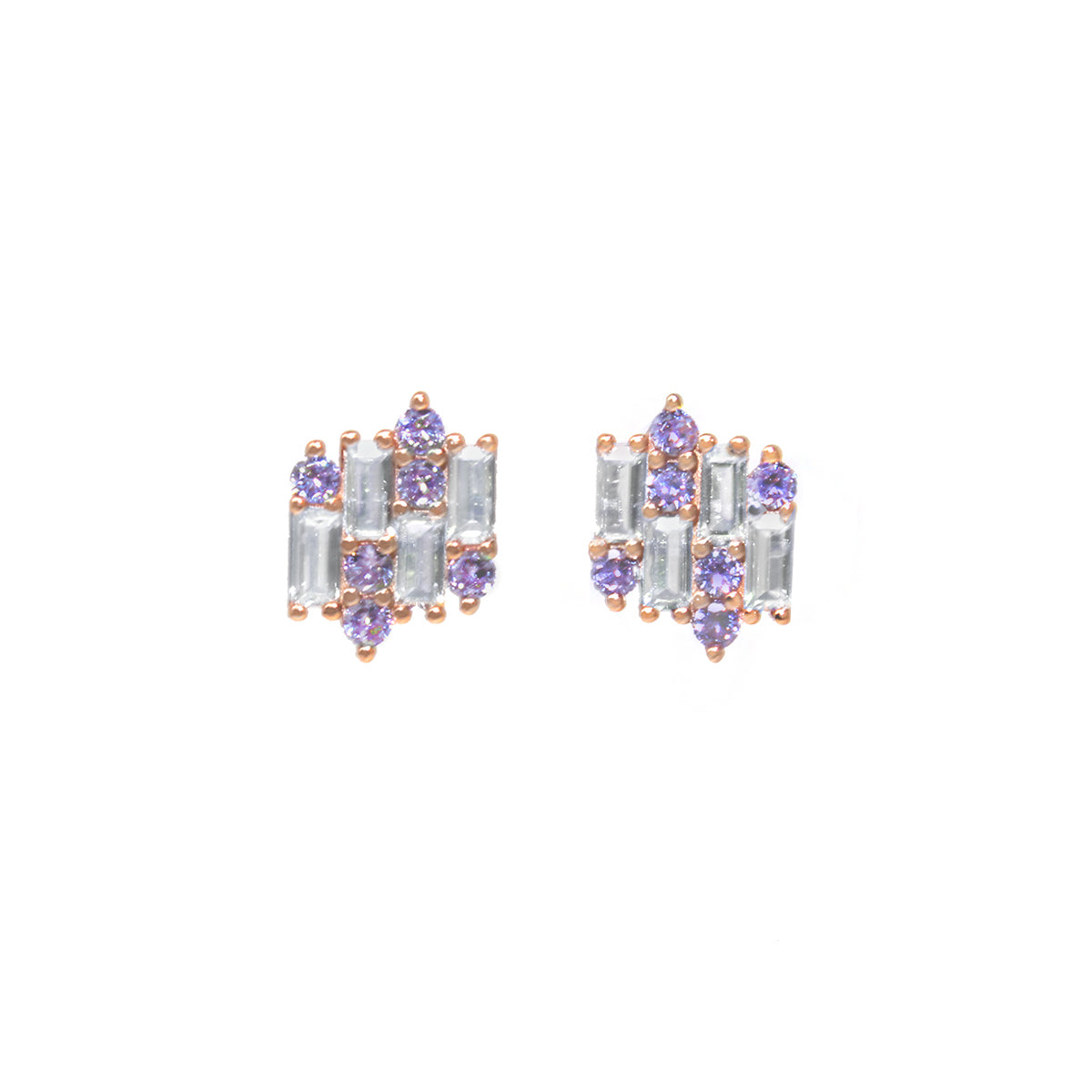 ARETES VARSOVIA - Lila y Oro Rosado Regina Romero  Arete Para Dama