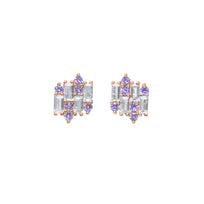 ARETES VARSOVIA - Lila y Oro Rosado Regina Romero  Arete Para Dama
