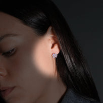 ARETES VARSOVIA - Lila y Oro Rosado Regina Romero  Arete Para Dama