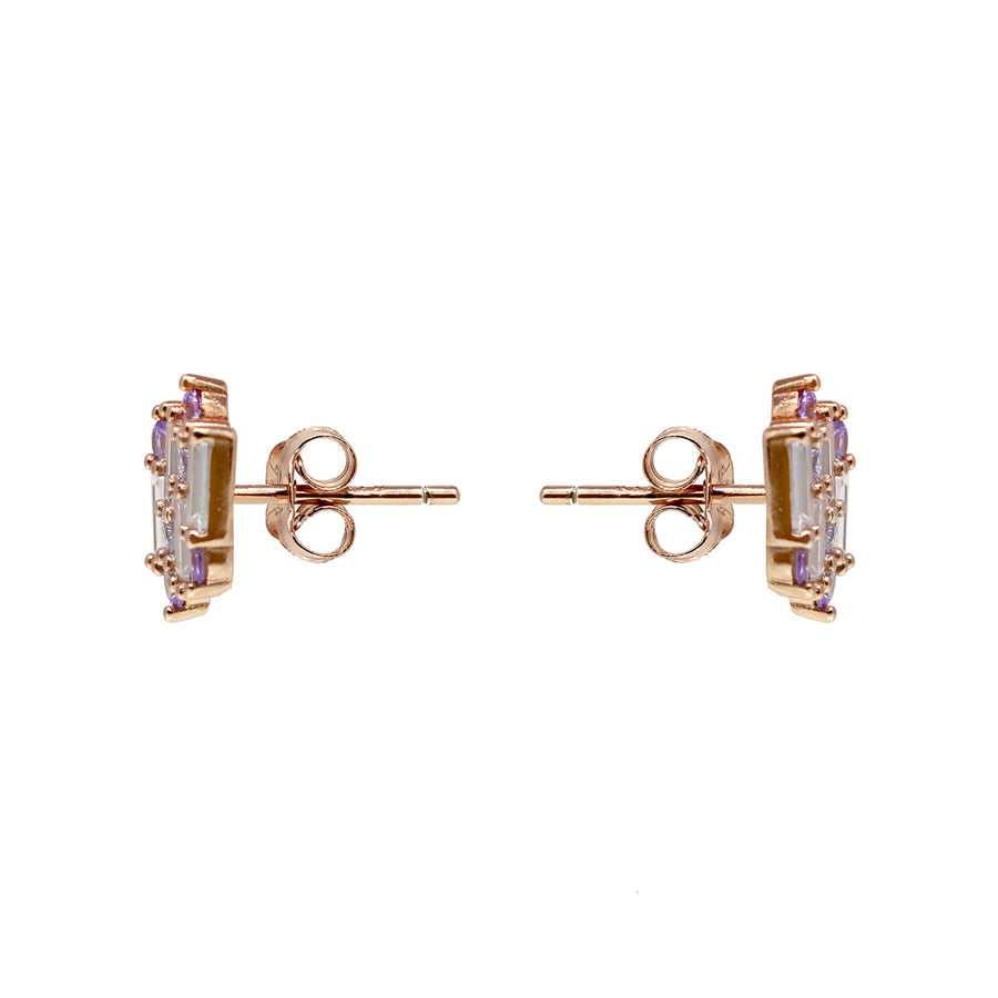 ARETES VARSOVIA - Lila y Oro Rosado Regina Romero  Arete Para Dama