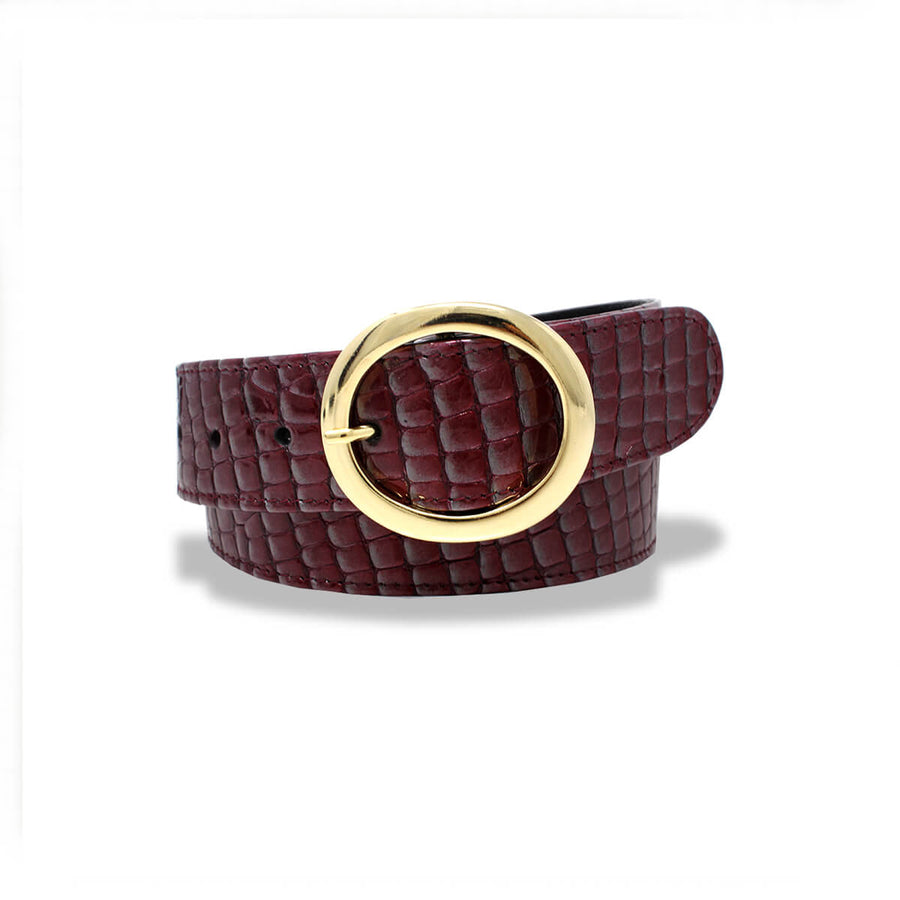 AMY - Burdeos Regina Romero Accesorio Cinturon Para Dama en Piel