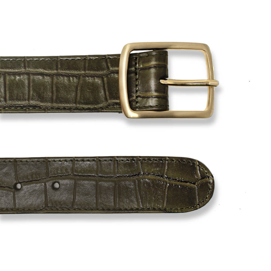 MAR - Verde con Oro Regina Romero Accesorio Cinturon Para Dama en Piel