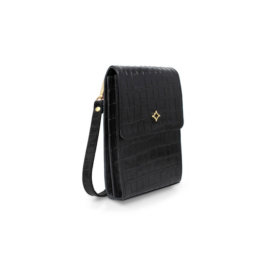 AMARA - Negro Regina Romero Accesorio Porta Celulares Para Dama en Piel