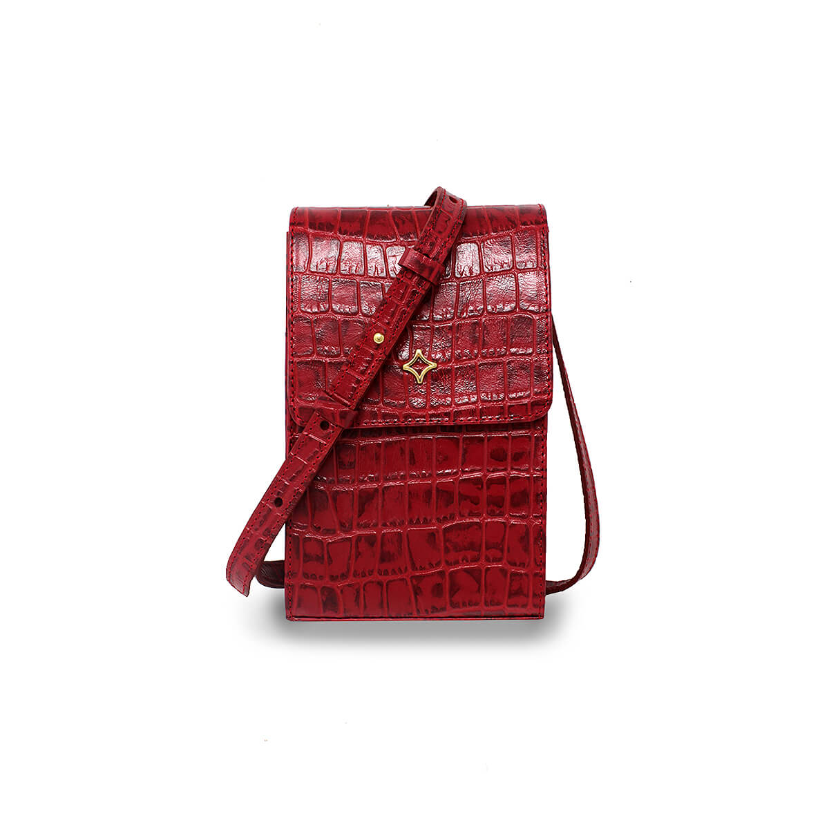 AMARA - Rojo Regina Romero Accesorio Porta Celulares Para Dama en Piel