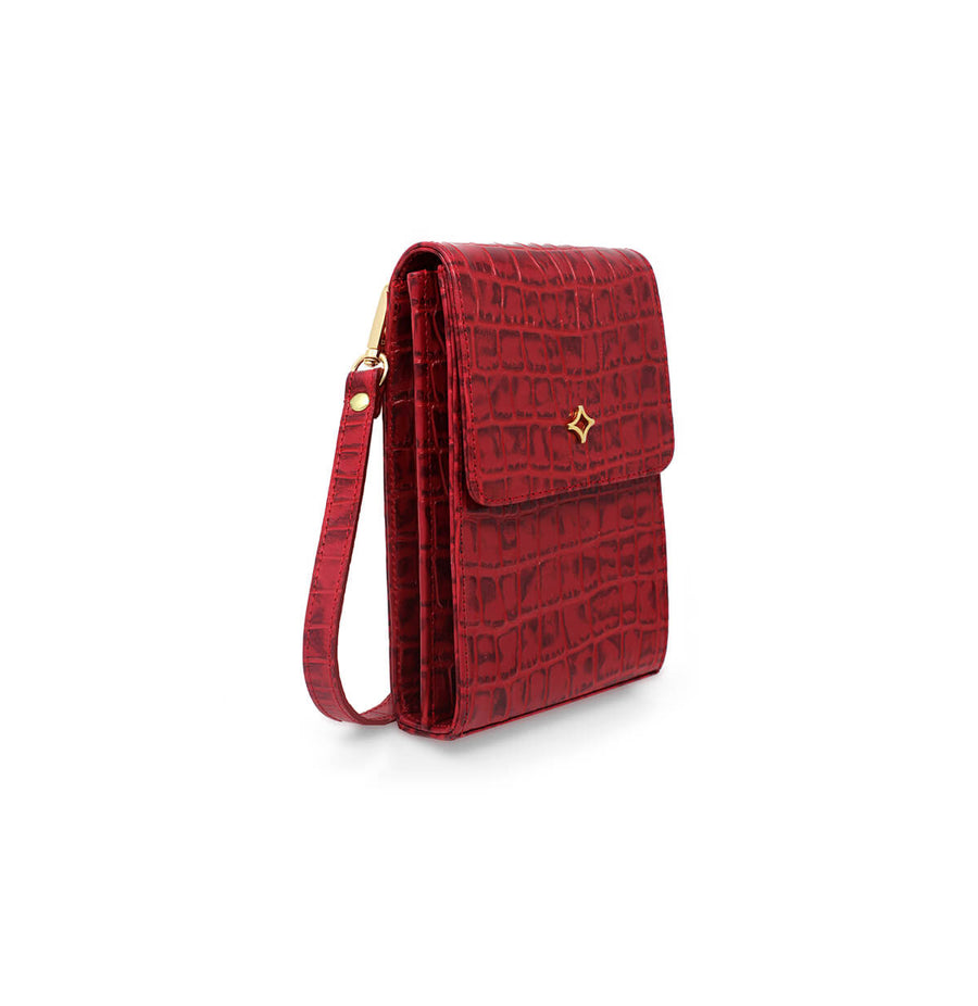 AMARA - Rojo Regina Romero Accesorio Porta Celulares Para Dama en Piel