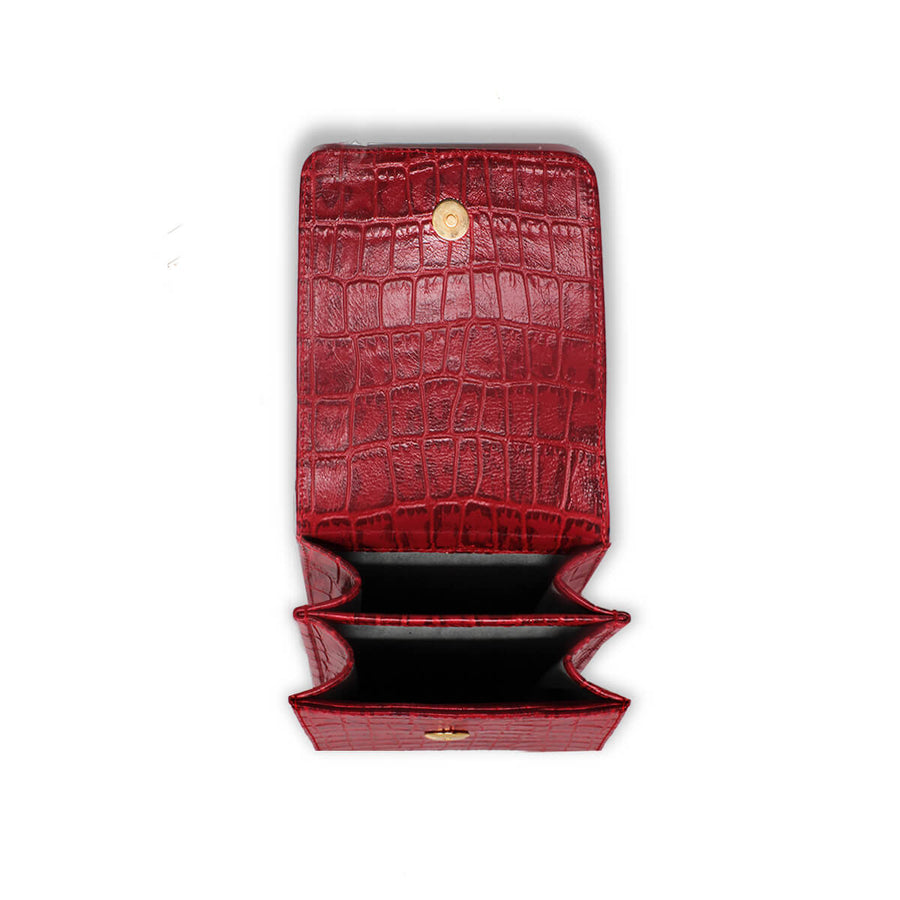AMARA - Rojo Regina Romero Accesorio Porta Celulares Para Dama en Piel