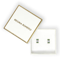 CORDOBA - Color Verde Esmeralda y Oro Rosado Regina Romero  Arete Para Dama