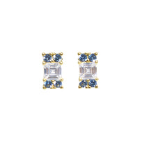 ARETES CORDOBA - Color Zafiro Marino y Cuarzo Regina Romero  Arete Para Dama